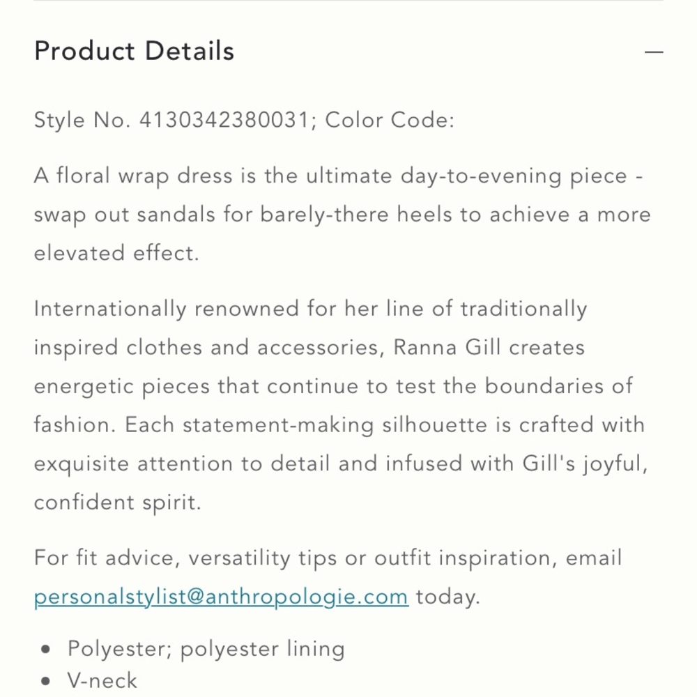 DONATED: Anthropologie; Ranna Gill; Botania Wrap Dress; Sz: M - Picture 5 of 11